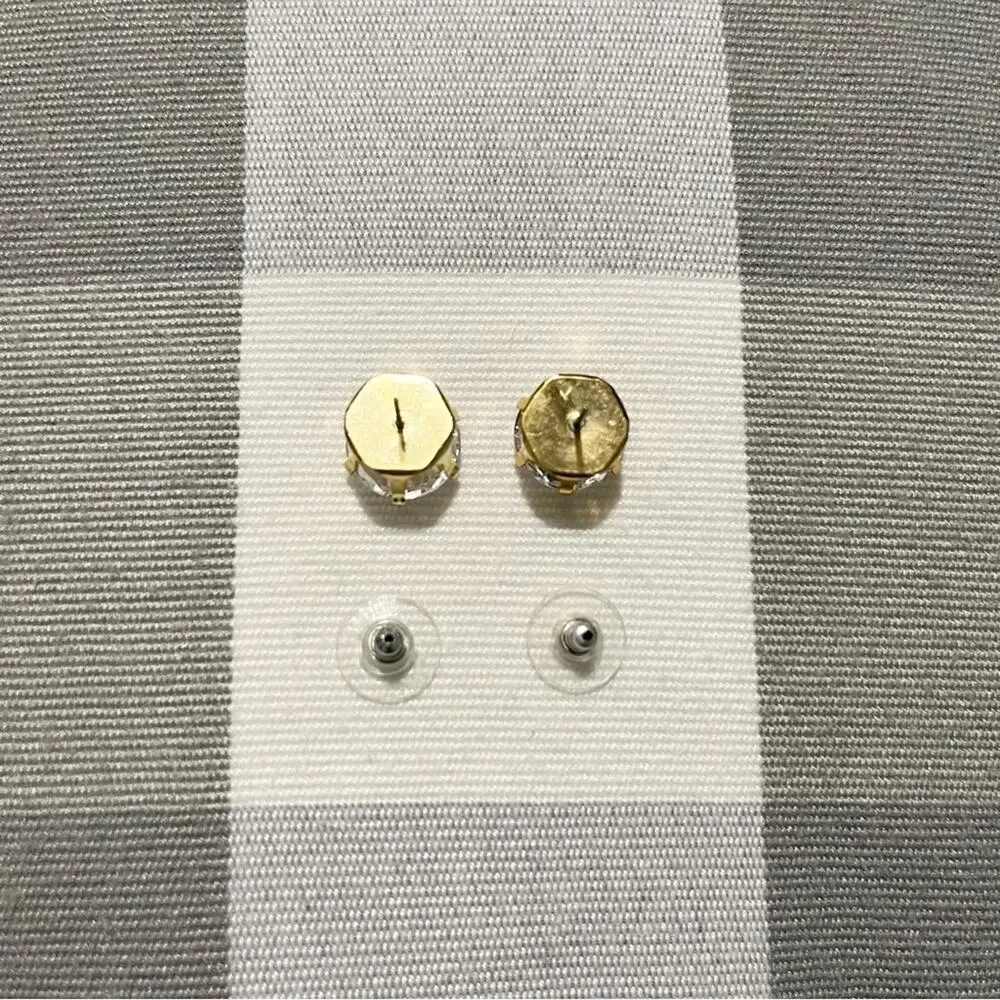 Gold CZ Metal Earrings‎ (1/2 in. Width)